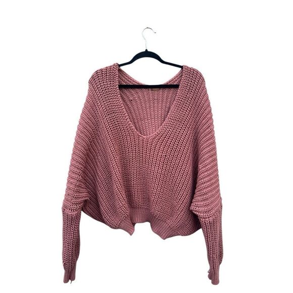 POL oversized chunky sweater size large academia comfy boho collegiate western - Picture 4 of 7